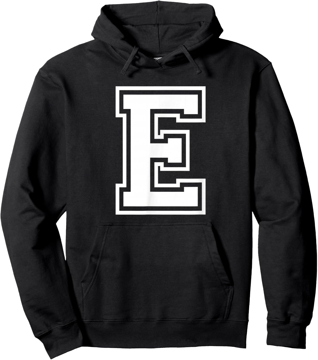 Letter E Name Initial Varsity Alphabet Monogram Hoodie - Hoodie | Black