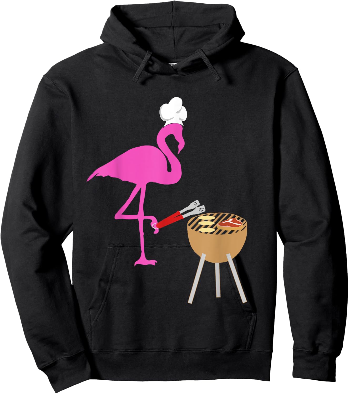 BBQ Flamingo Bird Grilling Cooking Grill Funny Barbecue Hoodie - Hoodie | Black