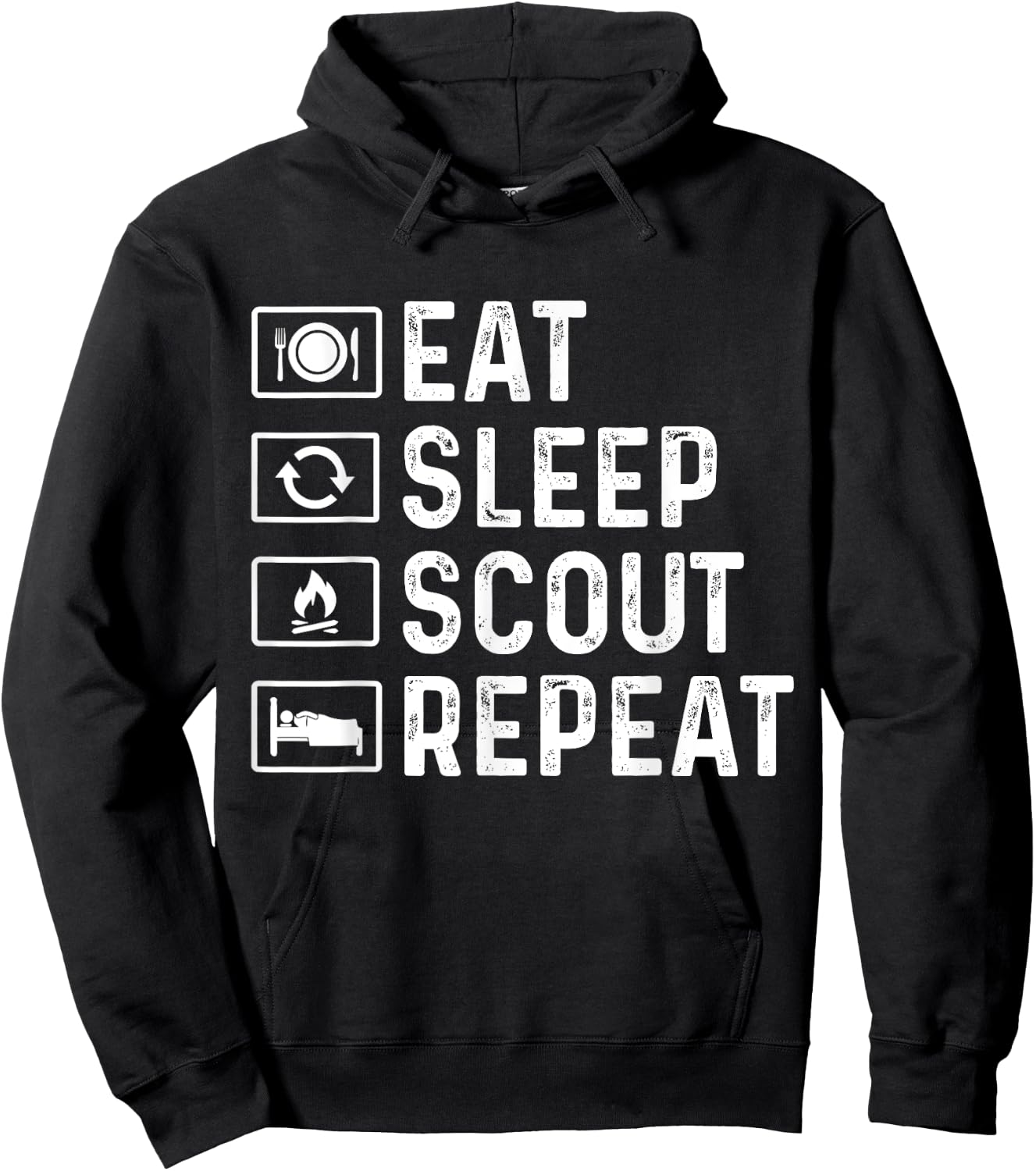 Eat Sleep Scout Repeat Scouts Hoodie - Hoodie | Black