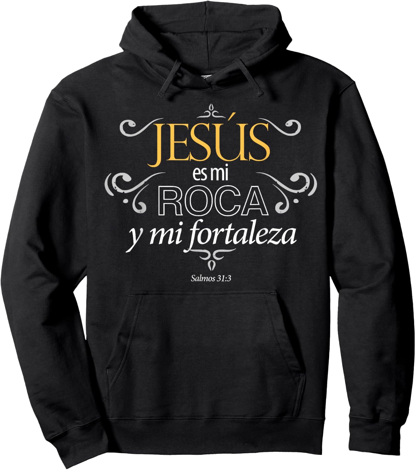Jesus es mi roca y mi fortaleza salmos men women Hoodie - Hoodie | Black