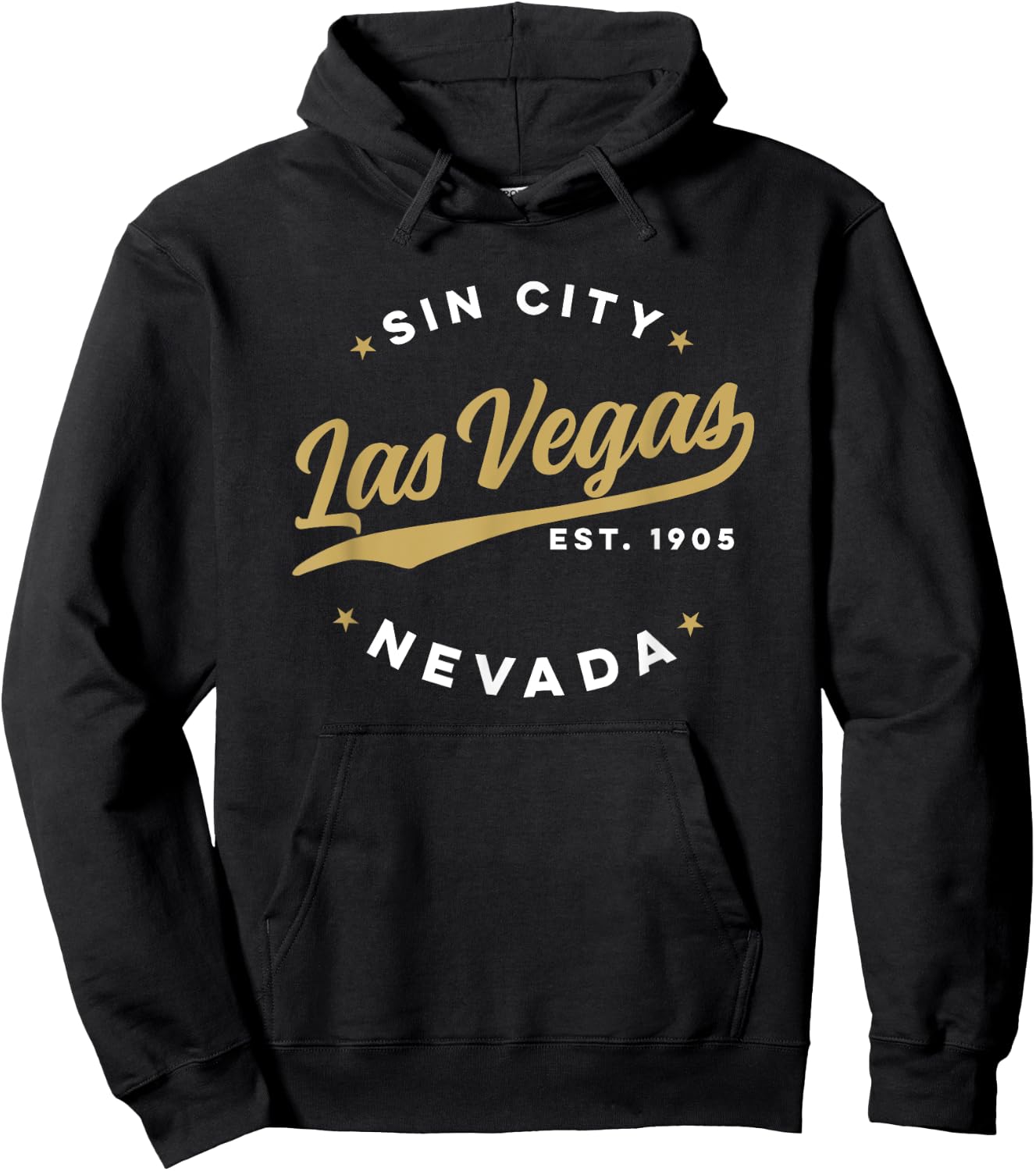 Classic Retro USA City Vintage Las Vegas Sin City Nevada Glam Text Hoodie - Hoodie | Black