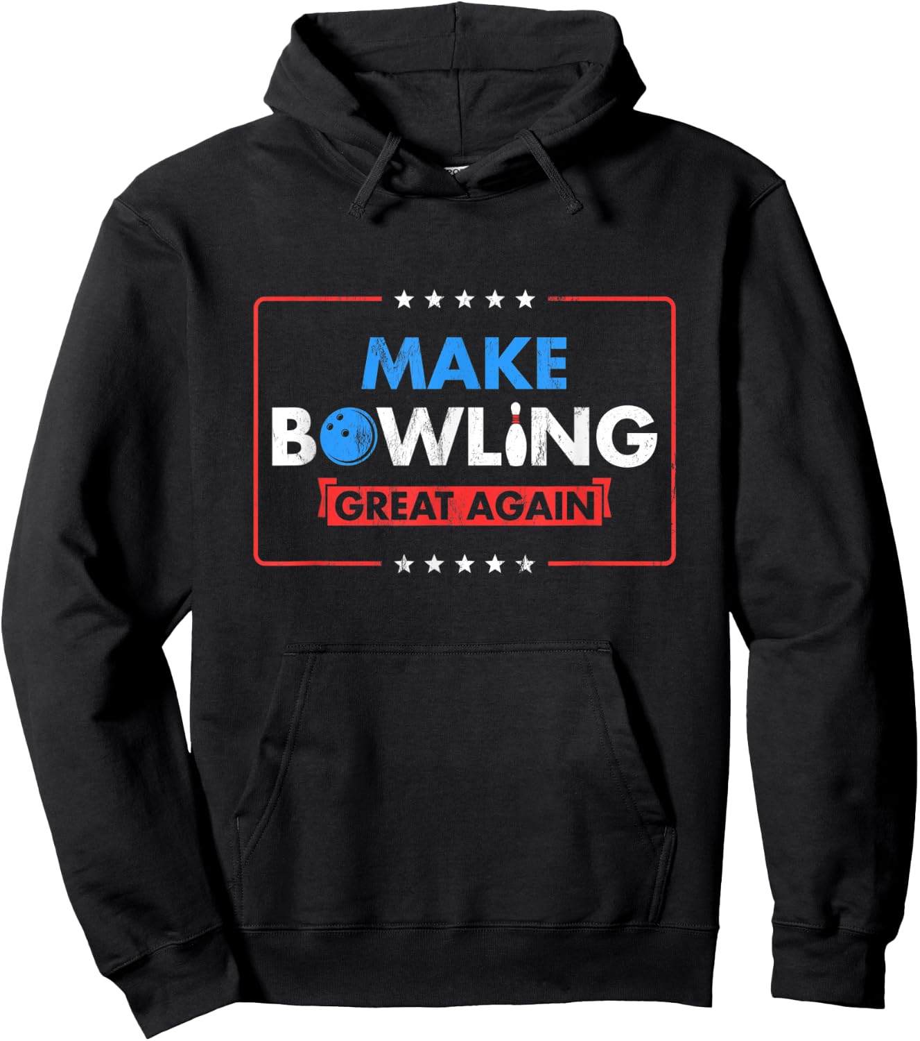 Make Bowling Great Again Witty Team Leader Bowler Hoodie - Hoodie | Black