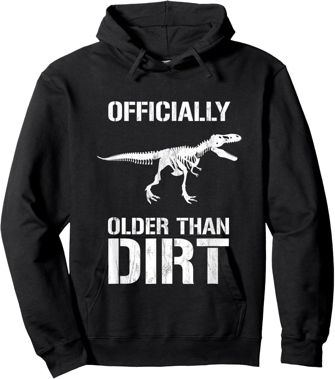 Funny Officially Older Than Dirt Birthday Novelty Hoodie - Hoodie | Black