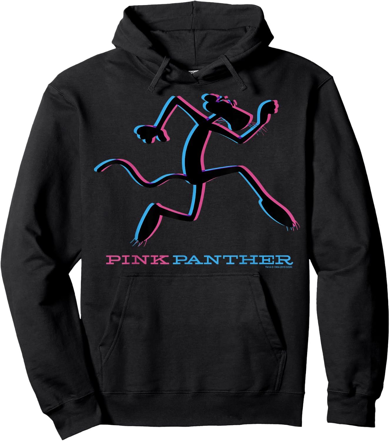 Pink Panther Blue And Pink Silhouette Hoodie - Hoodie | Black