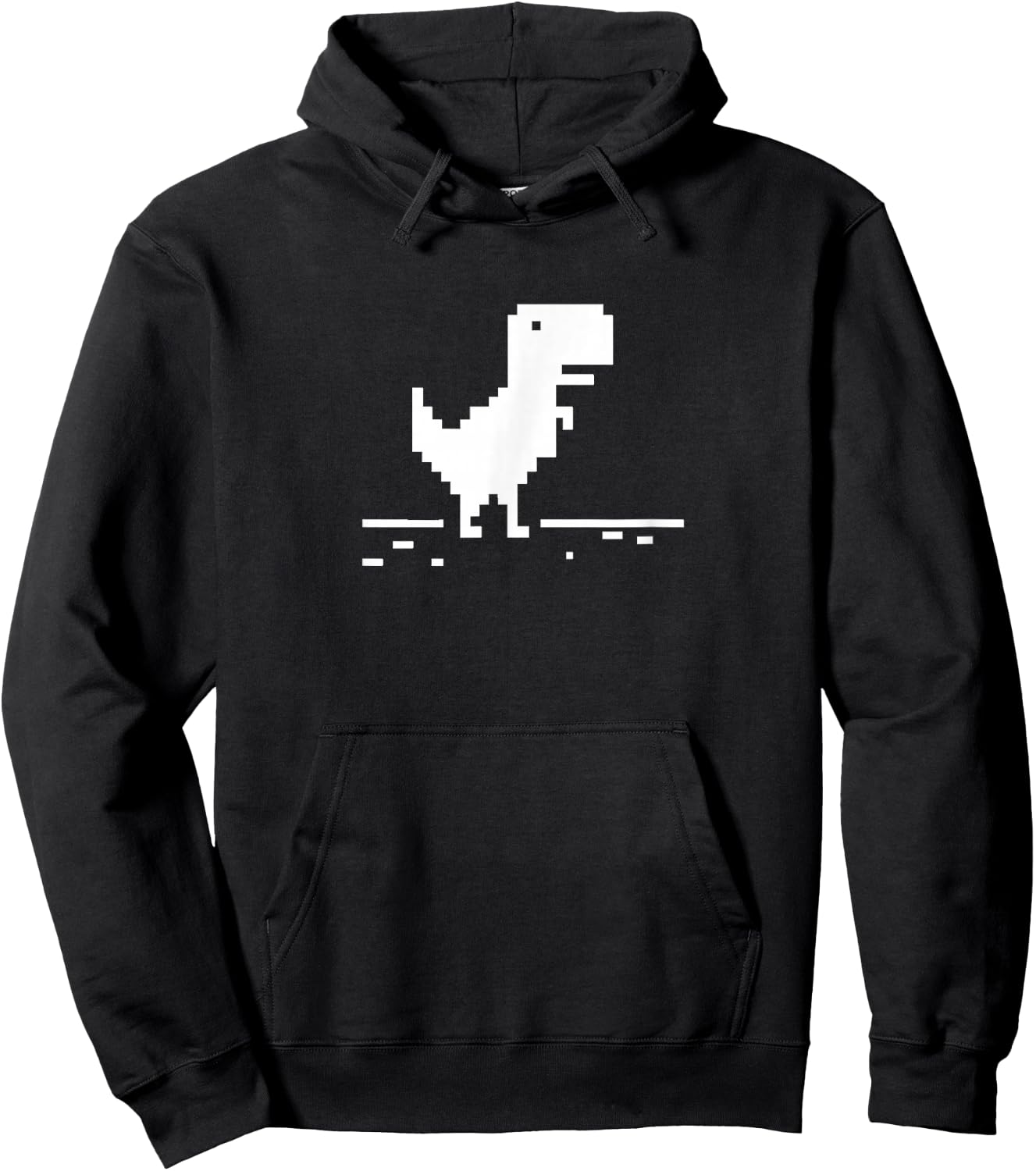 T-Rex Geek Dinosaur Pixel Art No Internet Connection Hoodie - Hoodie | Black