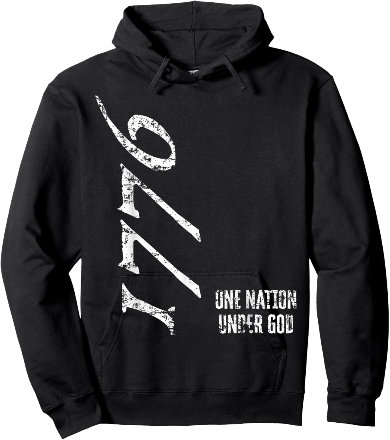 4th of July 1776 One Nation Under God Patriotic American Hoodie - Hoodie | Black