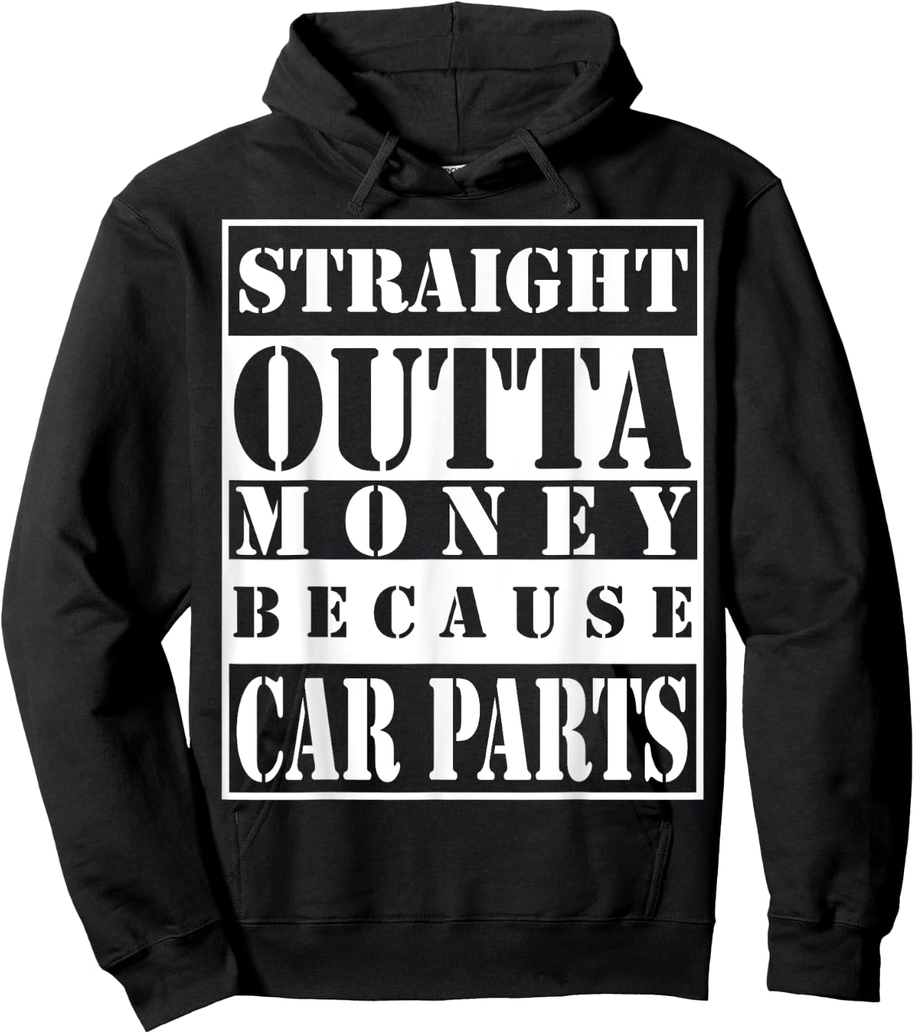 Straight outta money because car parts Hoodie - Hoodie | Black