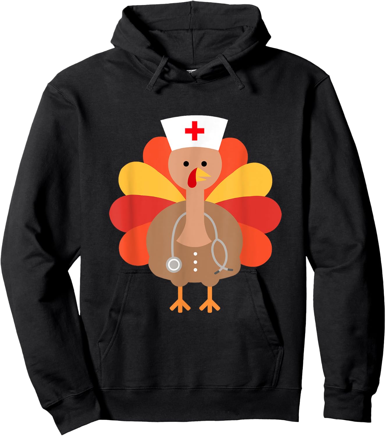 Thanksgiving for Nurses : Funny Turkey Hoodie - Hoodie | Black