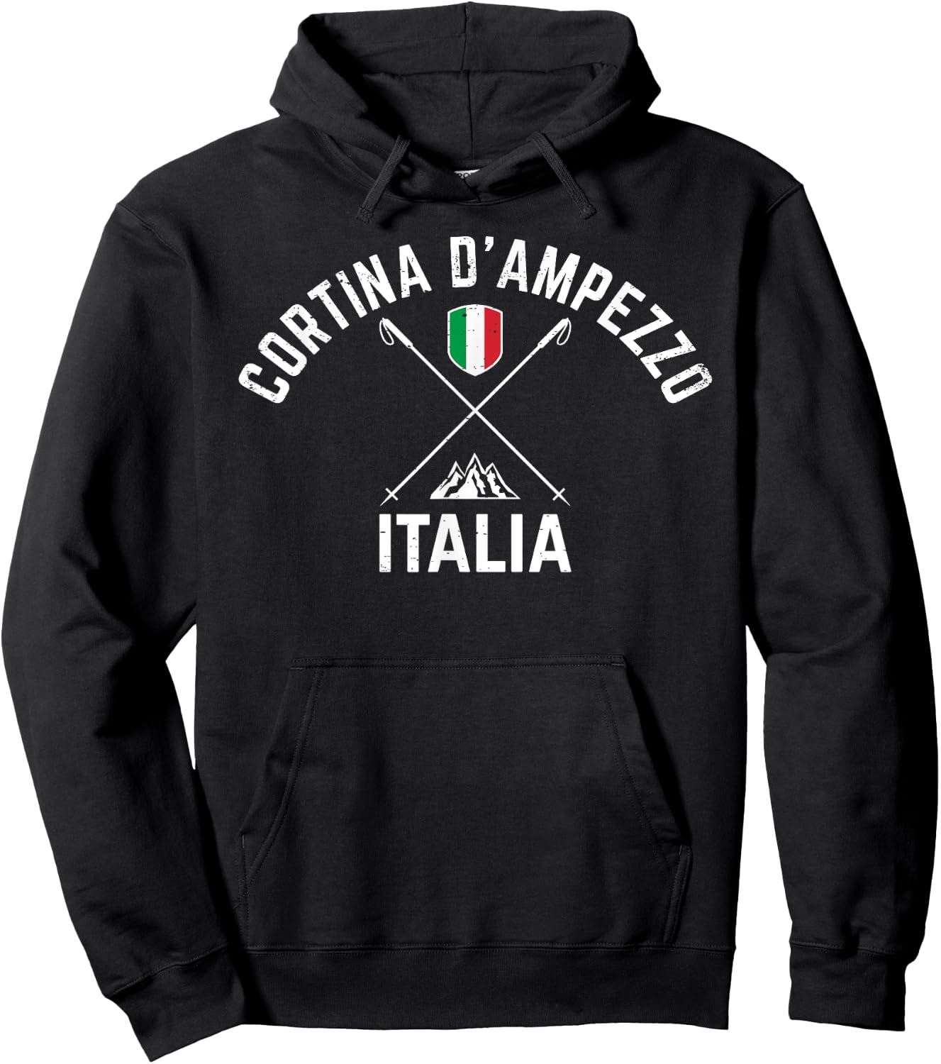 Cortina d'Ampezzo Italia - Cortina d'Ampezzo Italy Ski Hoodie - Hoodie | Black