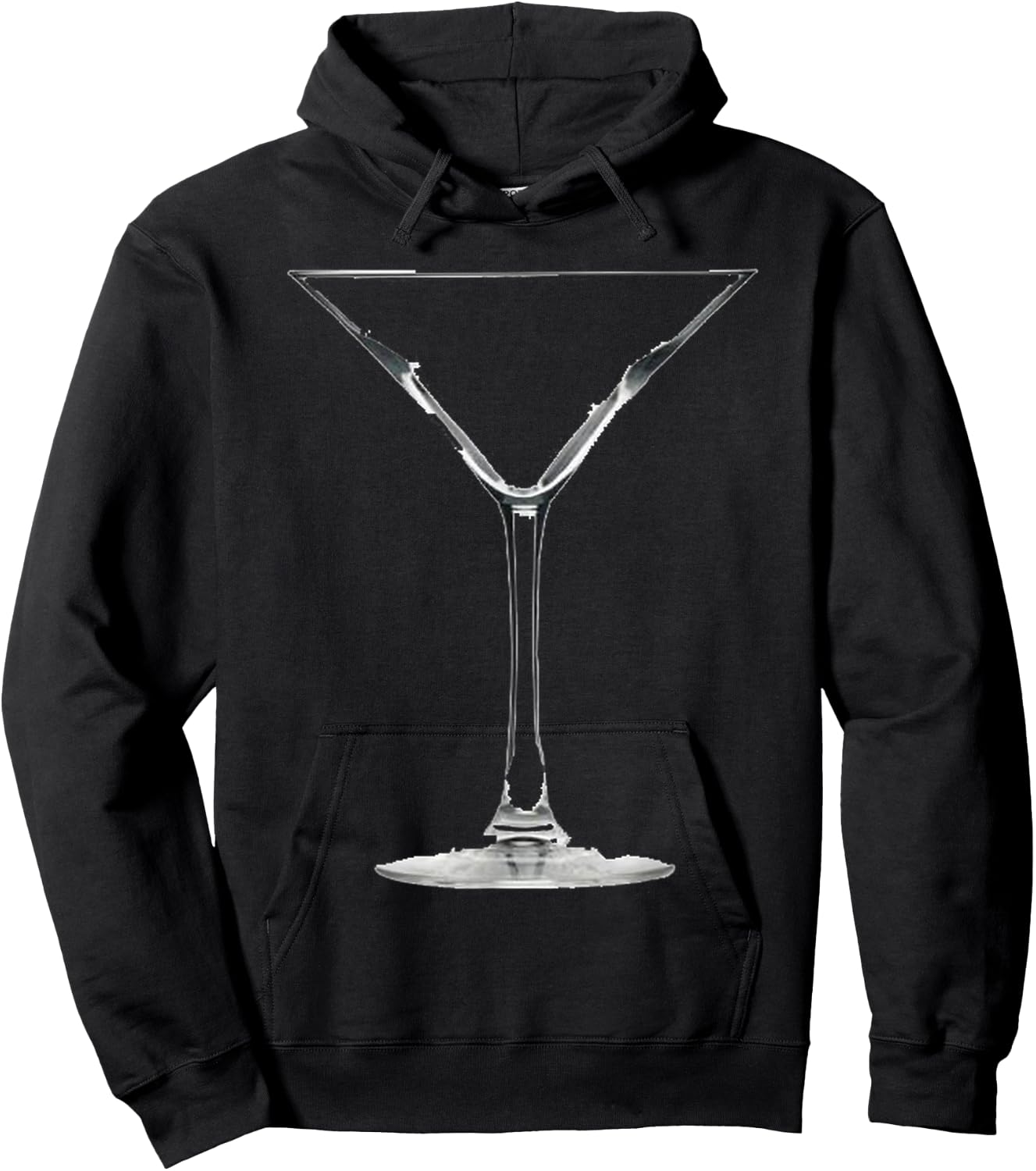 Cocktail Empty Martini Glass Hoodie - Hoodie | Black