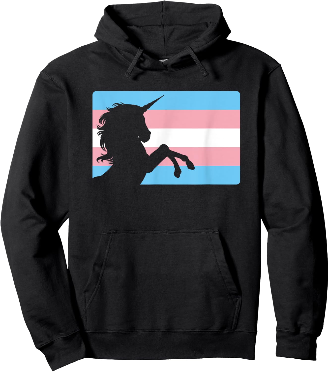 Transgender Unicorn Gift Trans Pride Flag Men Women Kids Hoodie - Hoodie | Black