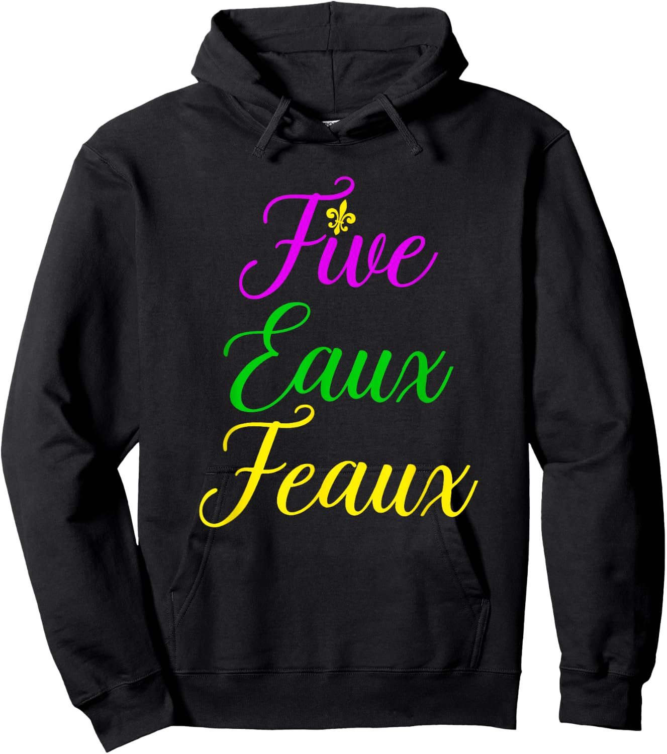 Five Eaux Feaux NOLA Purple Green and Gold Yellow Hoodie - Hoodie | Black