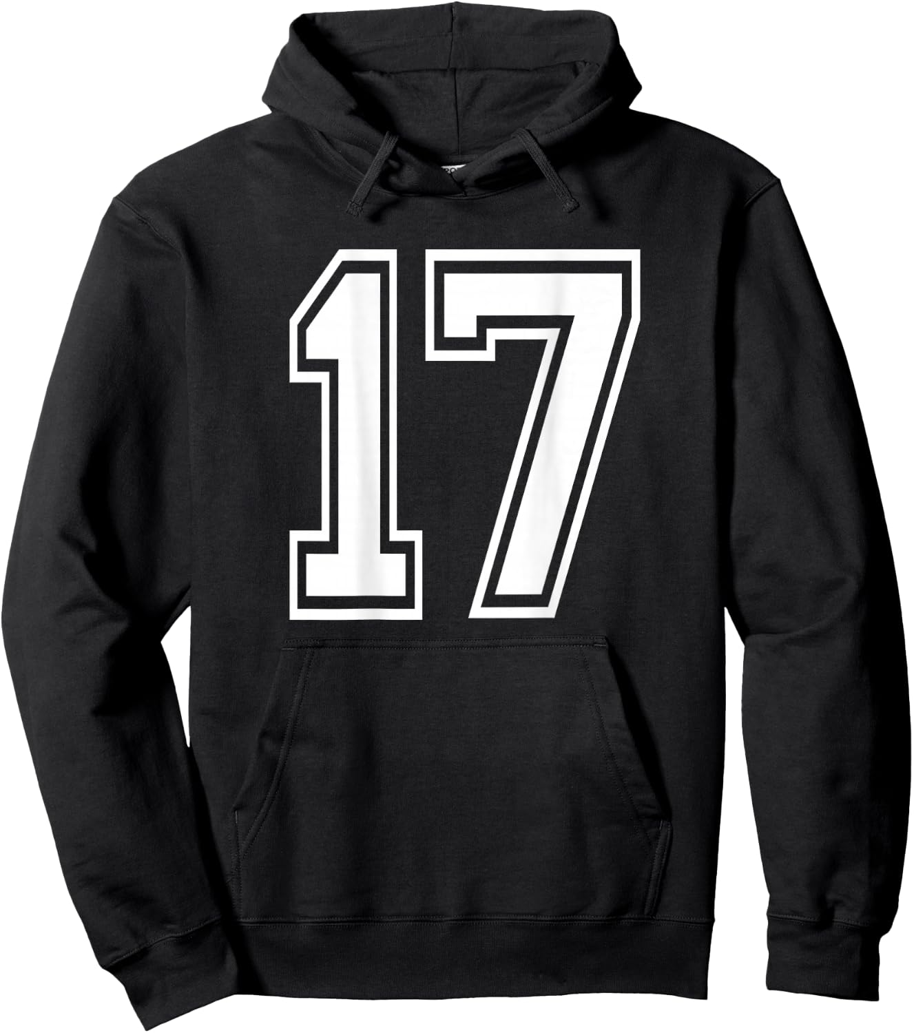 Number 17 Sports Player Number BACK Of Shirt Only Hoodie - Hoodie | Black