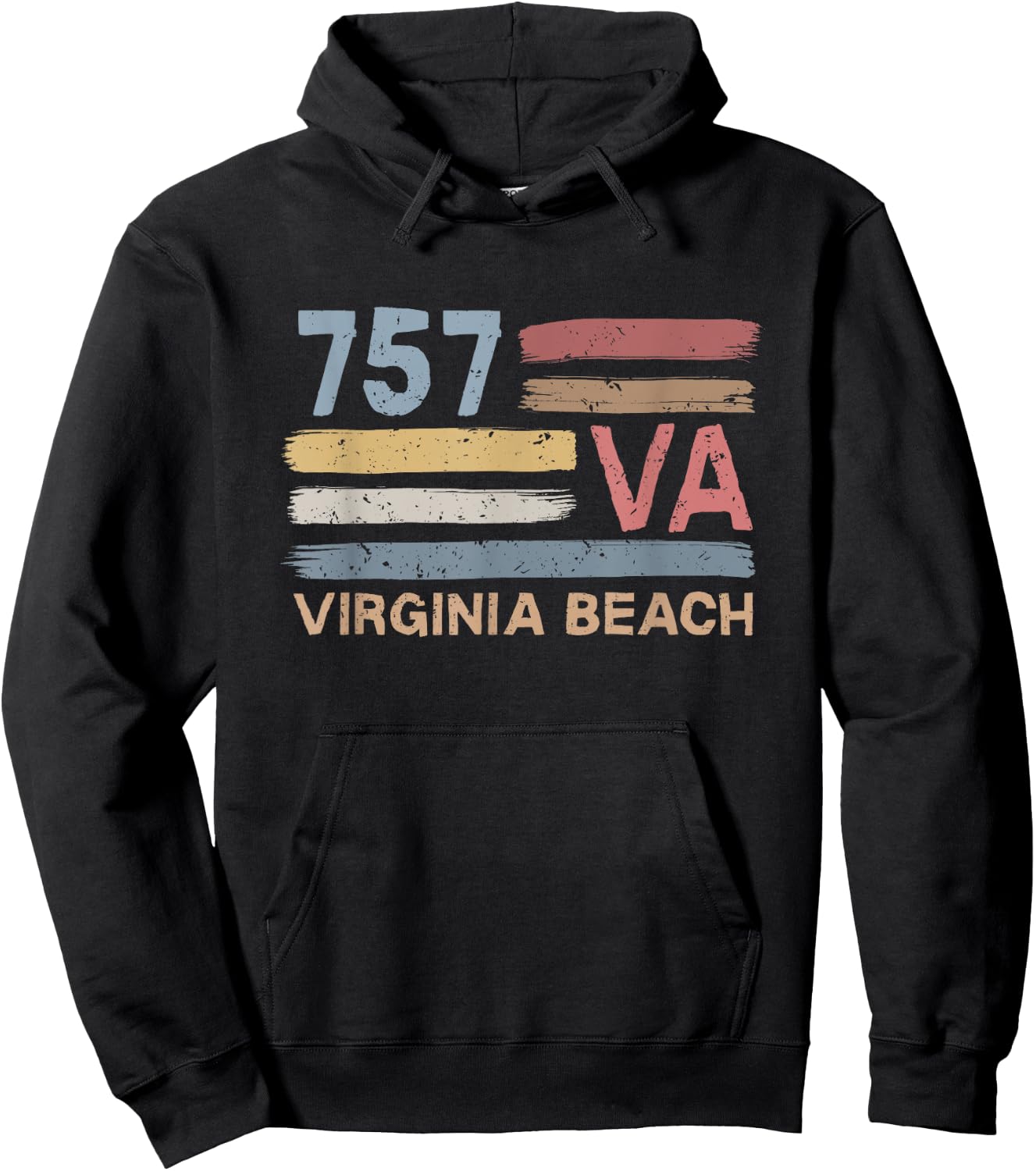 Retro Virginia Beach Area Code 757 Residents State Virginia Women Kids Hoodie - Hoodie | Black