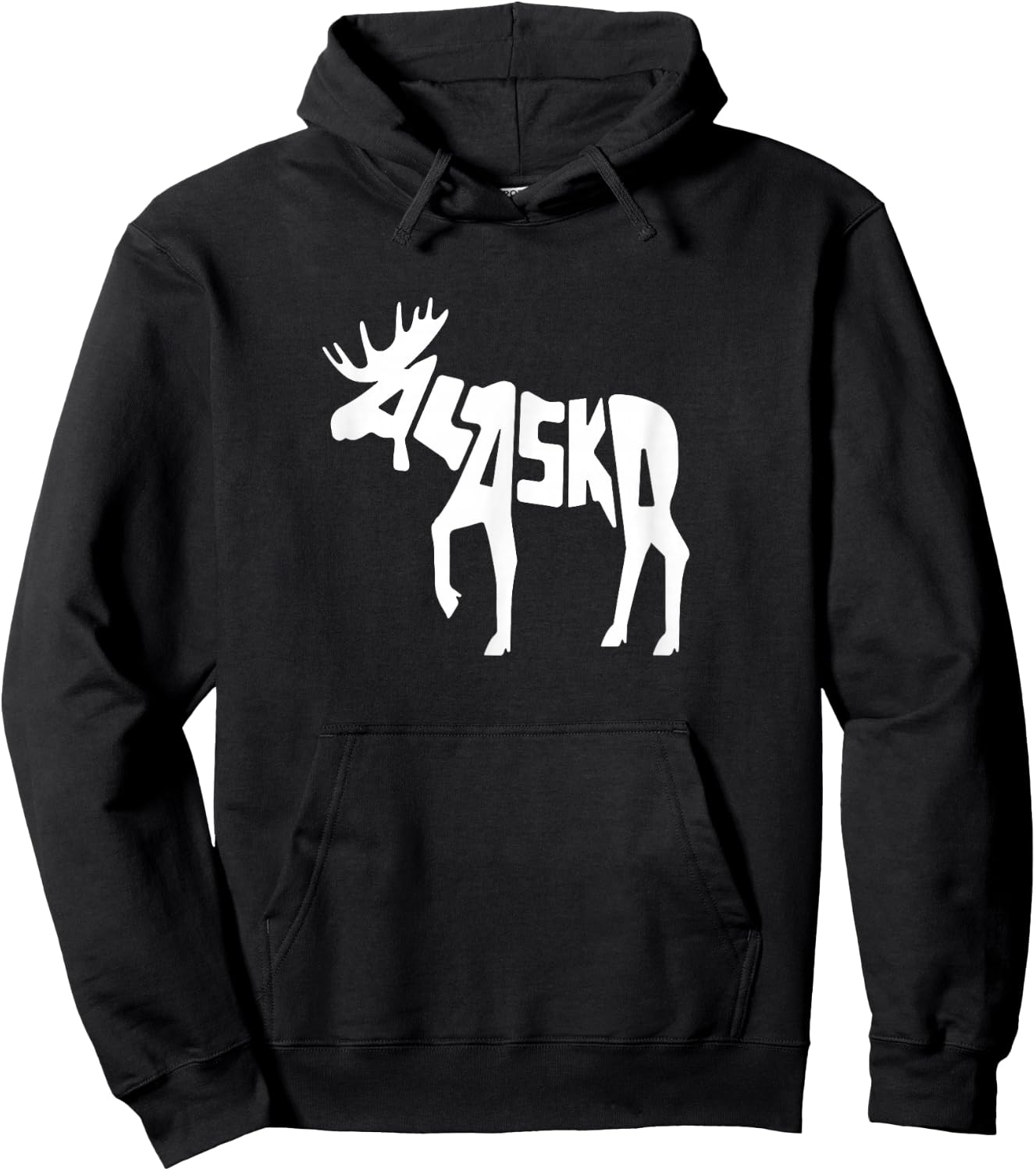 Alaska Moose Word Art - Funny Animal Hoodie - Hoodie | Black