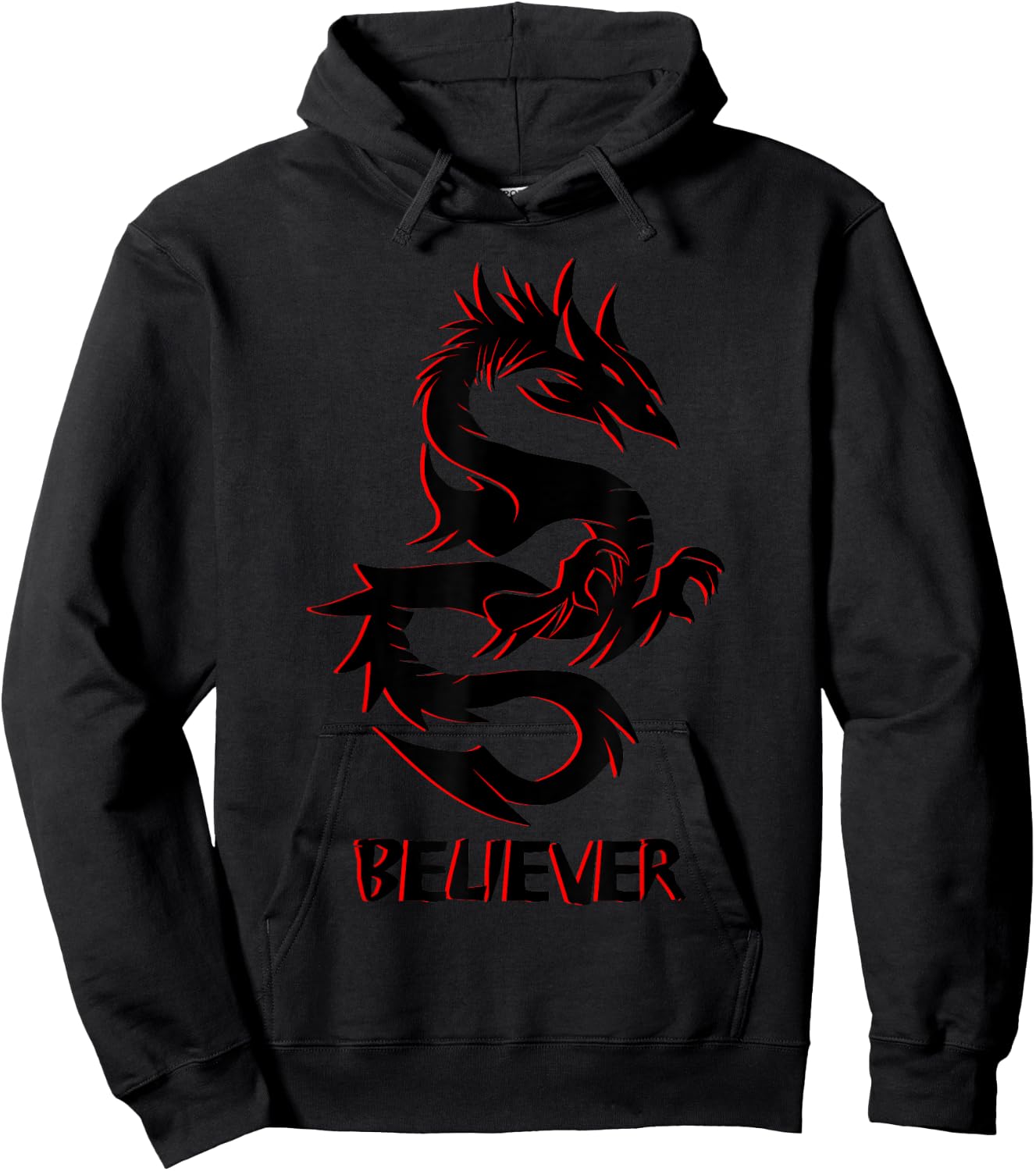 Imagine, Dream, Believe | Fantasy Rage Dragon Tattoo Hoodie - Hoodie | Black