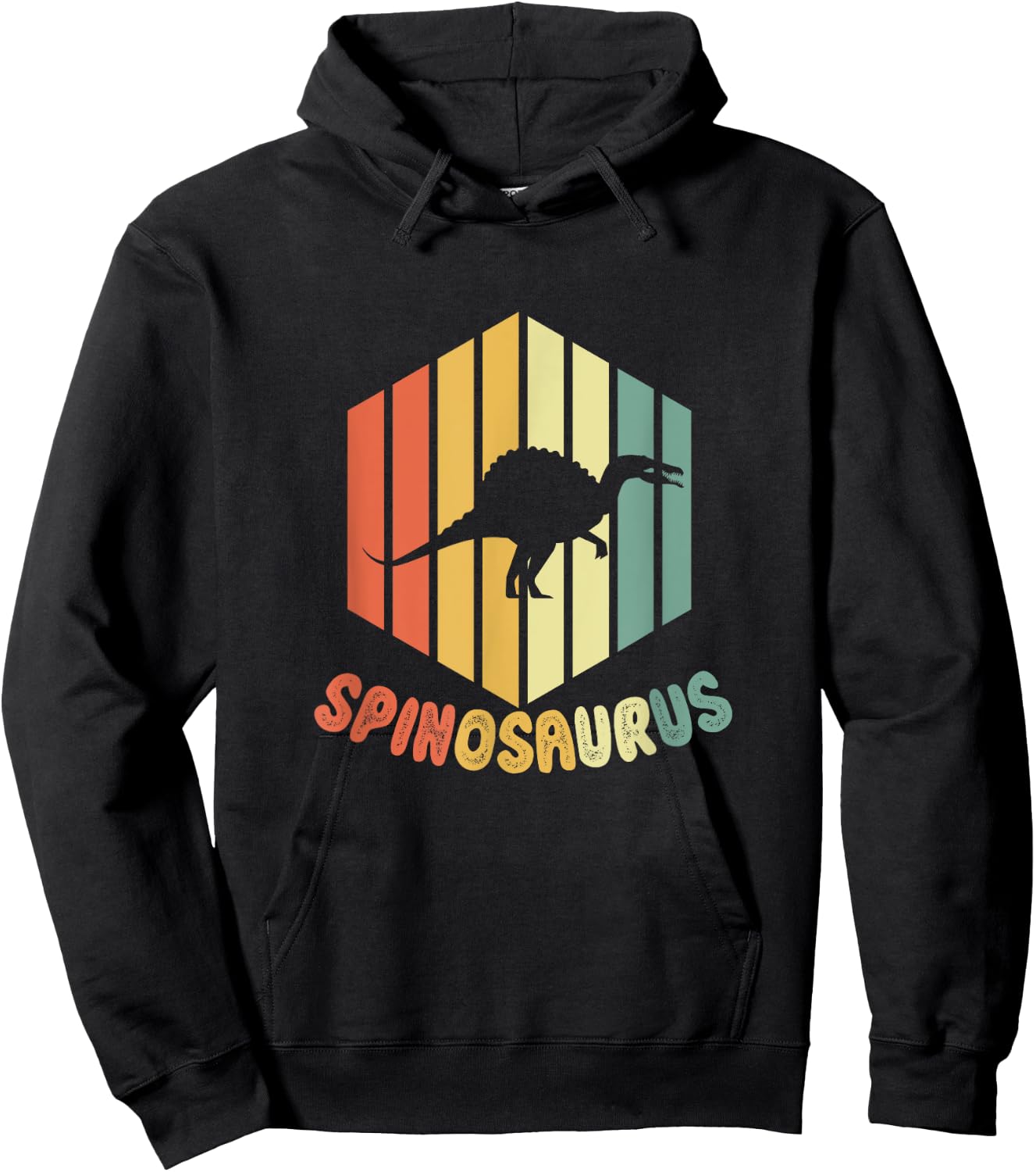 Retro Spinosaurus Dinosaur Paleontolgy Funny Gift Hoodie - Hoodie | Black