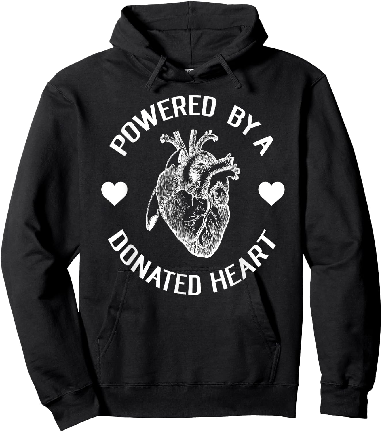 Powered By A Donated Heart Recipient Hoodie - Hoodie | Black