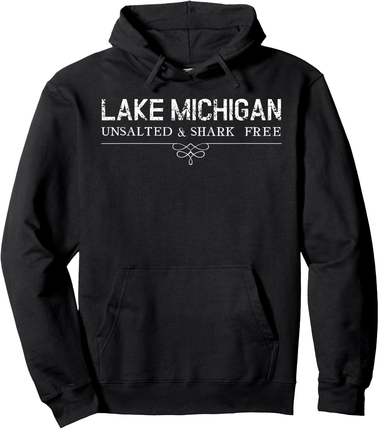 Lake Michigan Unsalted Shark Free Great Gift Hoodie - Hoodie | Black