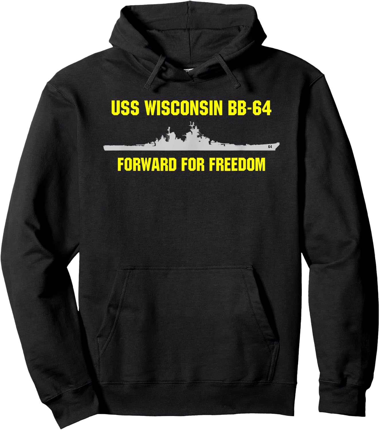 USS Wisconsin BB-64 Hoodie - Hoodie | Black