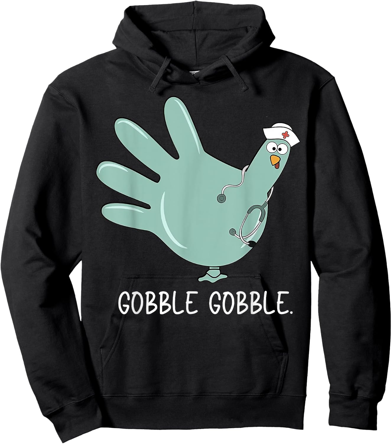 Turkey Glove Nurse Thanksgiving Hoodie - Hoodie | Black