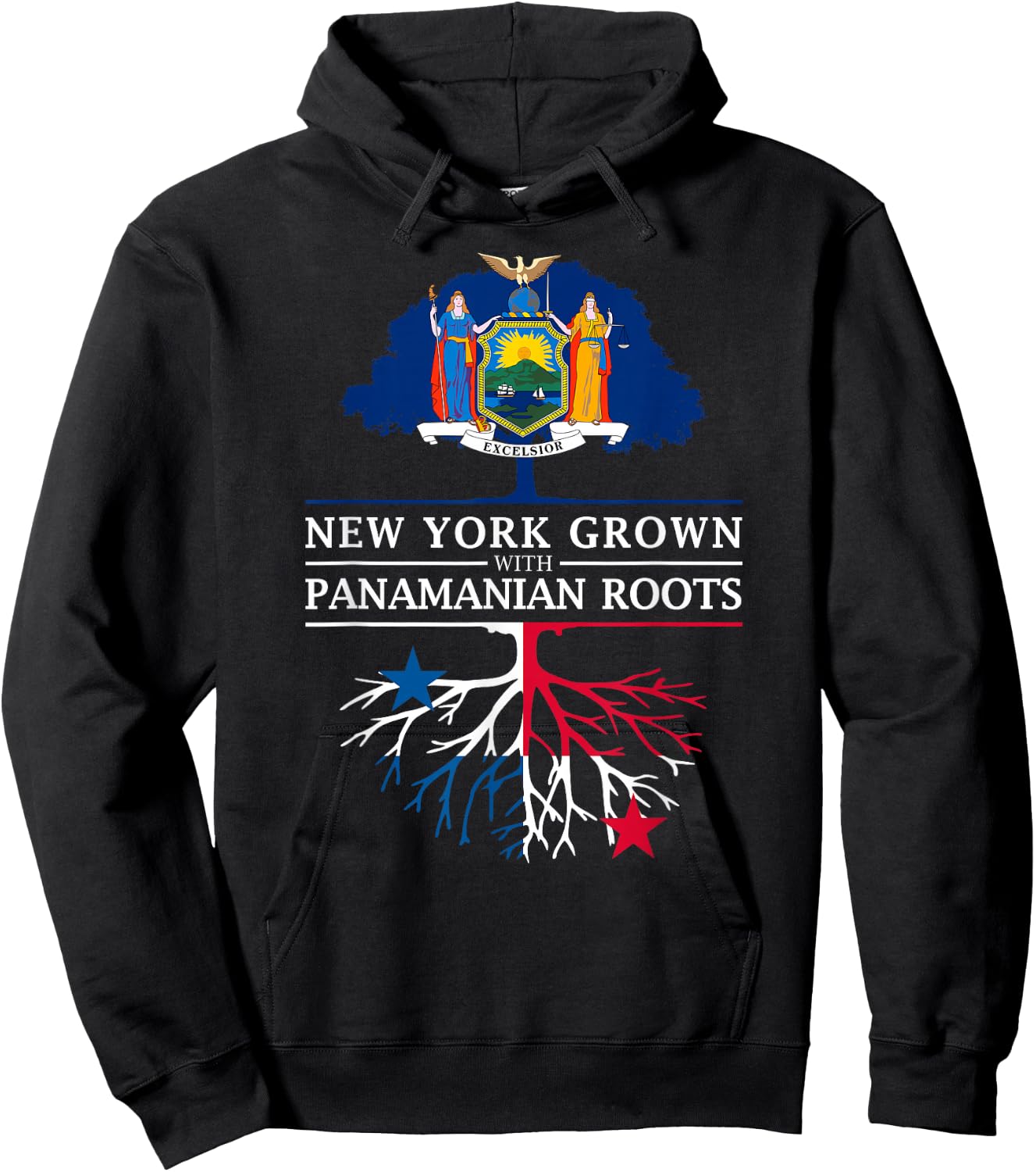 New York Grown with Panamanian Roots - Panama Hoodie - Hoodie | Black