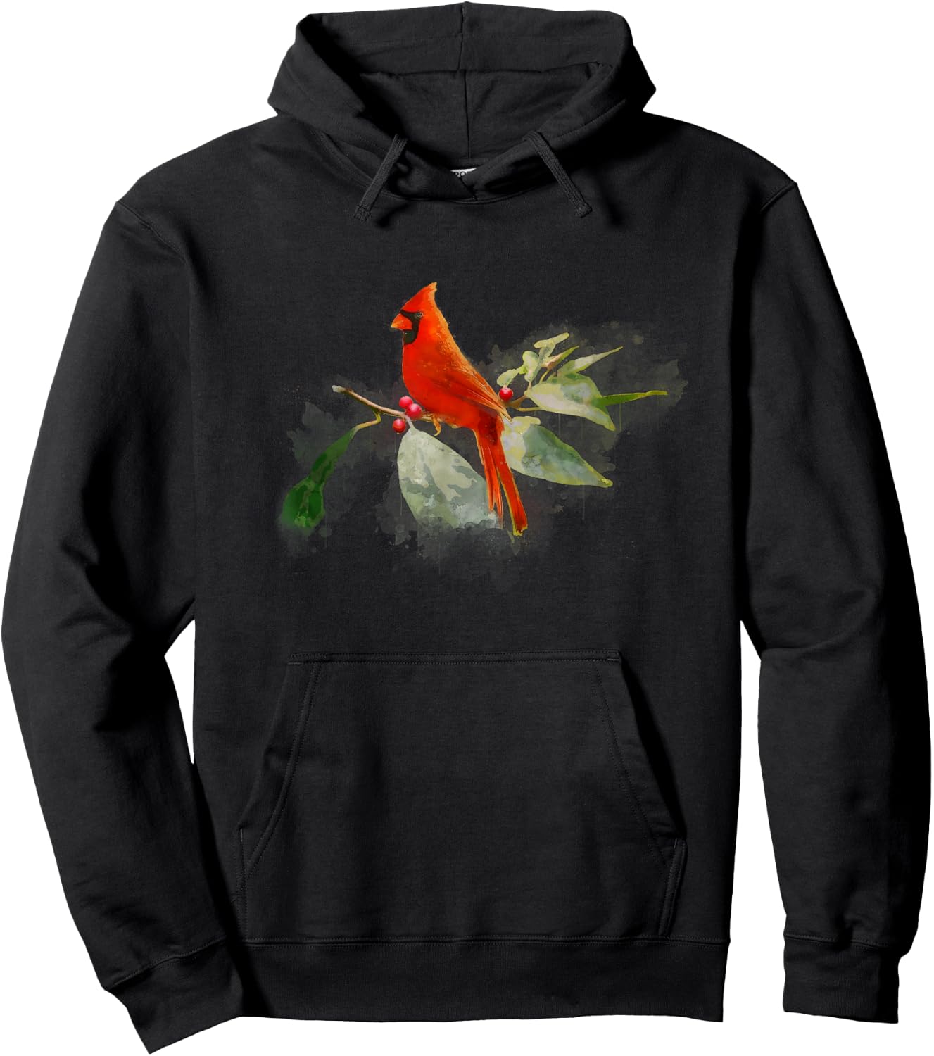 Wild Red Cardinal Bird Hoodie - Hoodie | Black