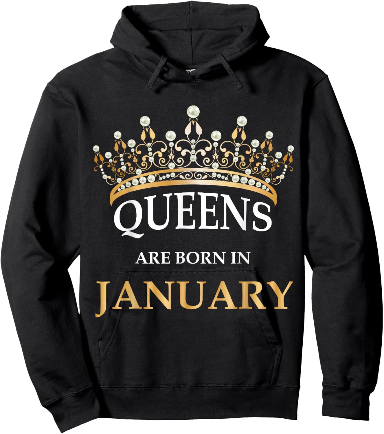 Queens Are Born In January Design - Cute Girl Birthday Gift Hoodie - Hoodie | Black