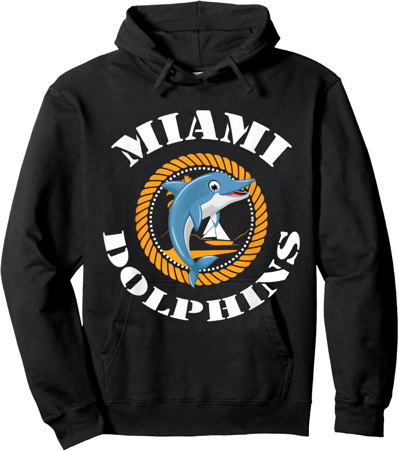 Retro Miami Dolphin Vintage Cute Hoodie - Hoodie | Black