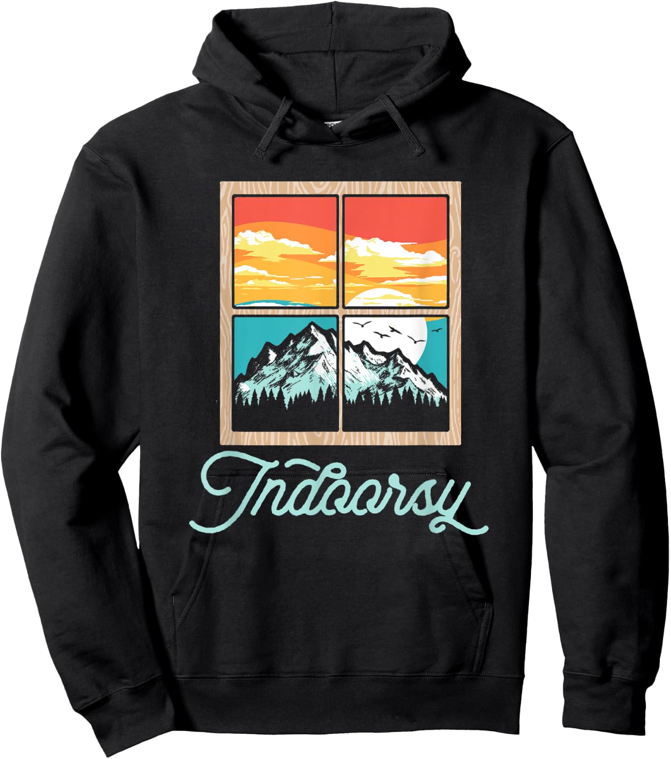 Indoorsy View from the Inside Funny Nature Window Graphic Hoodie - Hoodie | Black