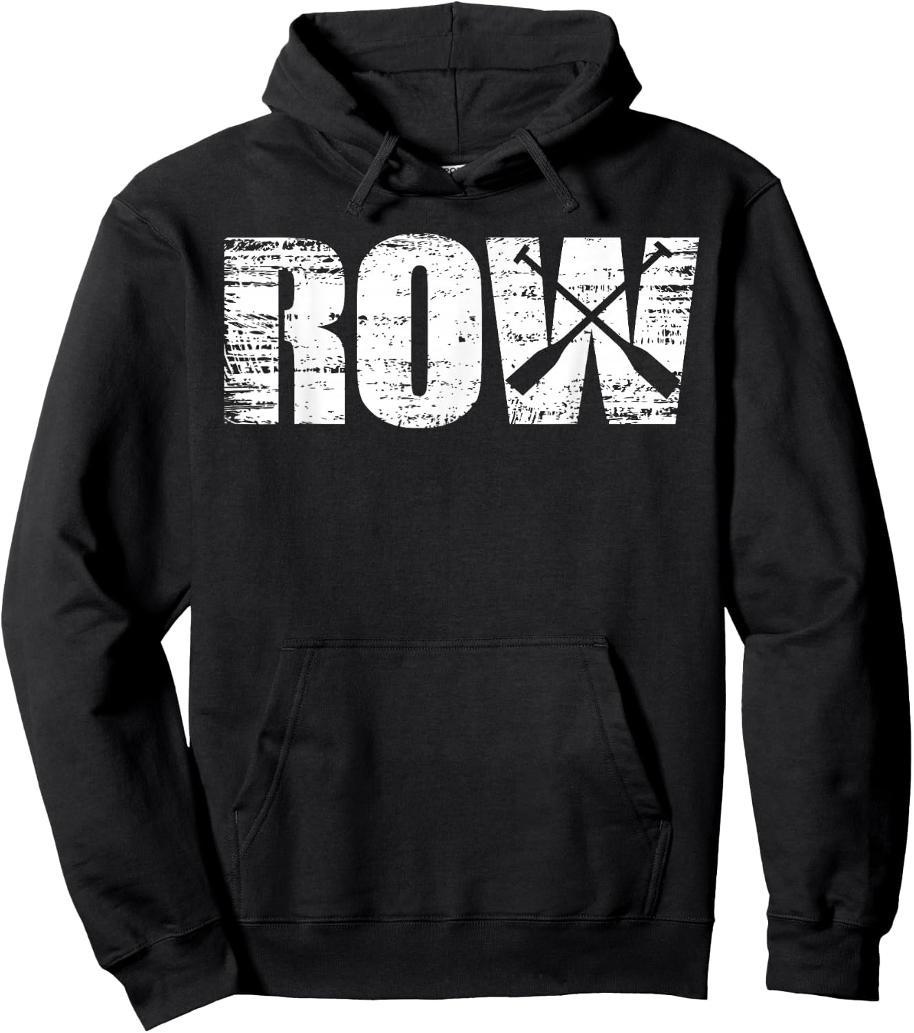 Row - Distressed Look Rowing for Rowers Hoodie - Hoodie | Black