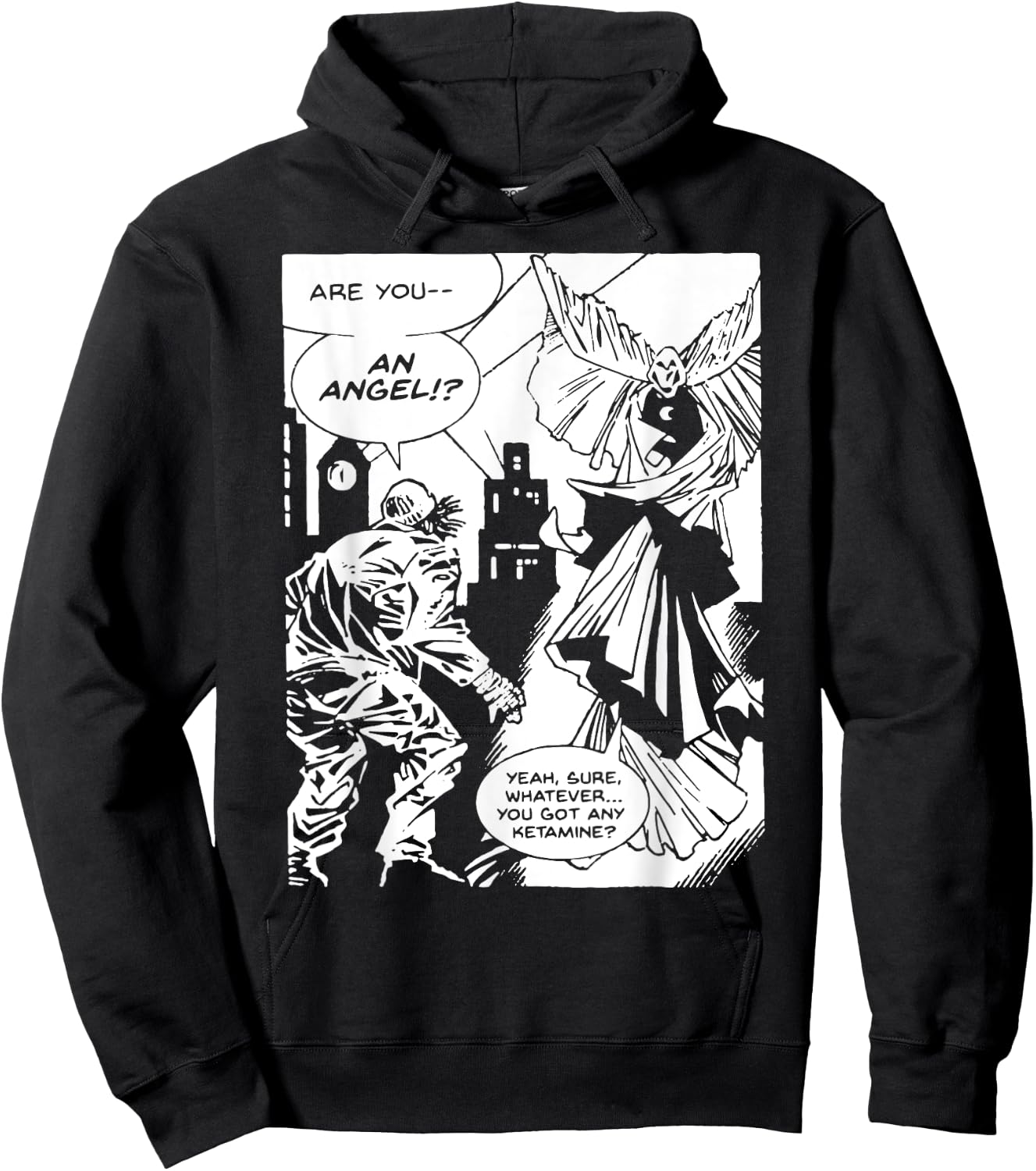Meme Ketamine Horse Ketamine Angel Hoodie - Hoodie | Black