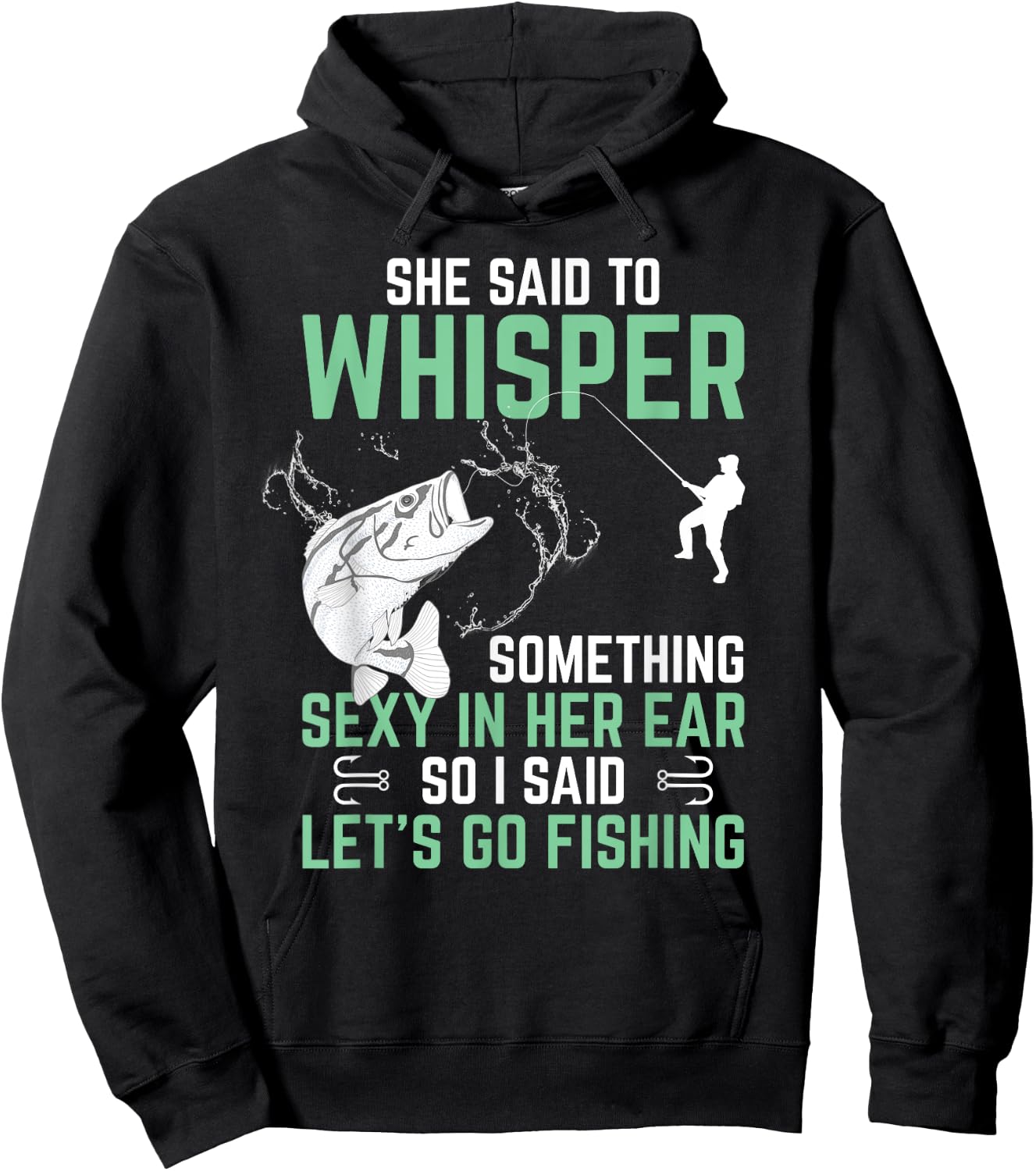 Funny Fishing Gift With Saying Fisherman Adult Humor Hoodie - Hoodie | Black