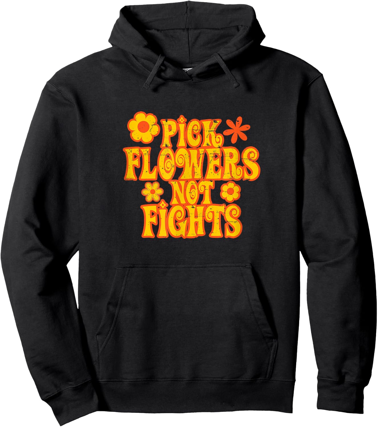 Pick Flowers Not Fights 67 Hippie Love Hoodie - Hoodie | Black