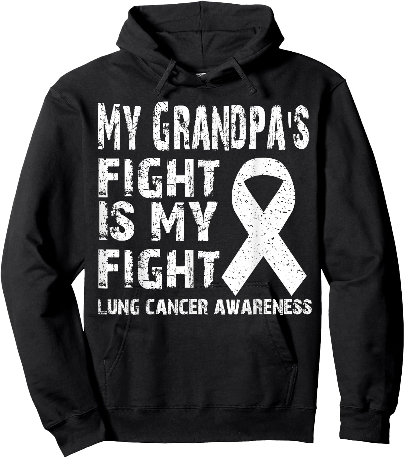 My grandpa's fight is my fight Lung cancer awareness shirts: Hoodie - Hoodie | Black