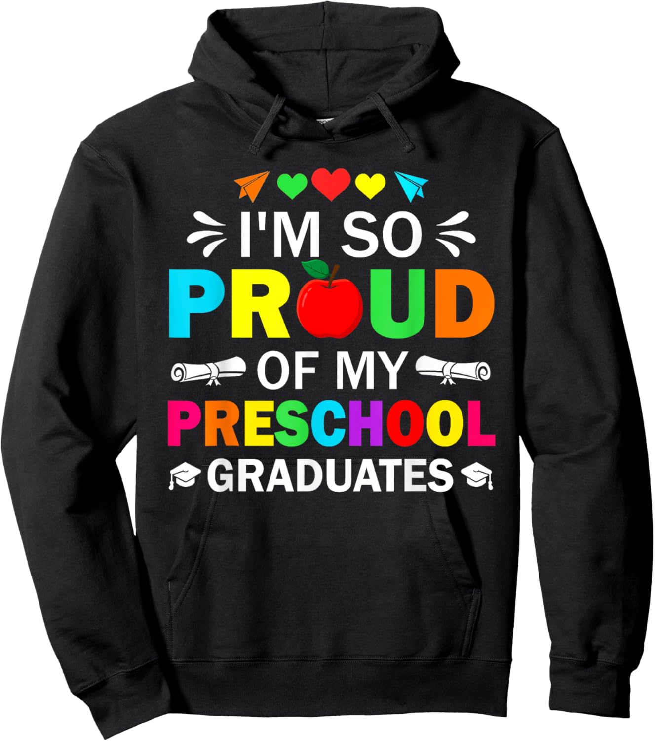 Proud Of My Preschool Graduates Graduate Kids Boys Girls Hoodie - Hoodie | Black