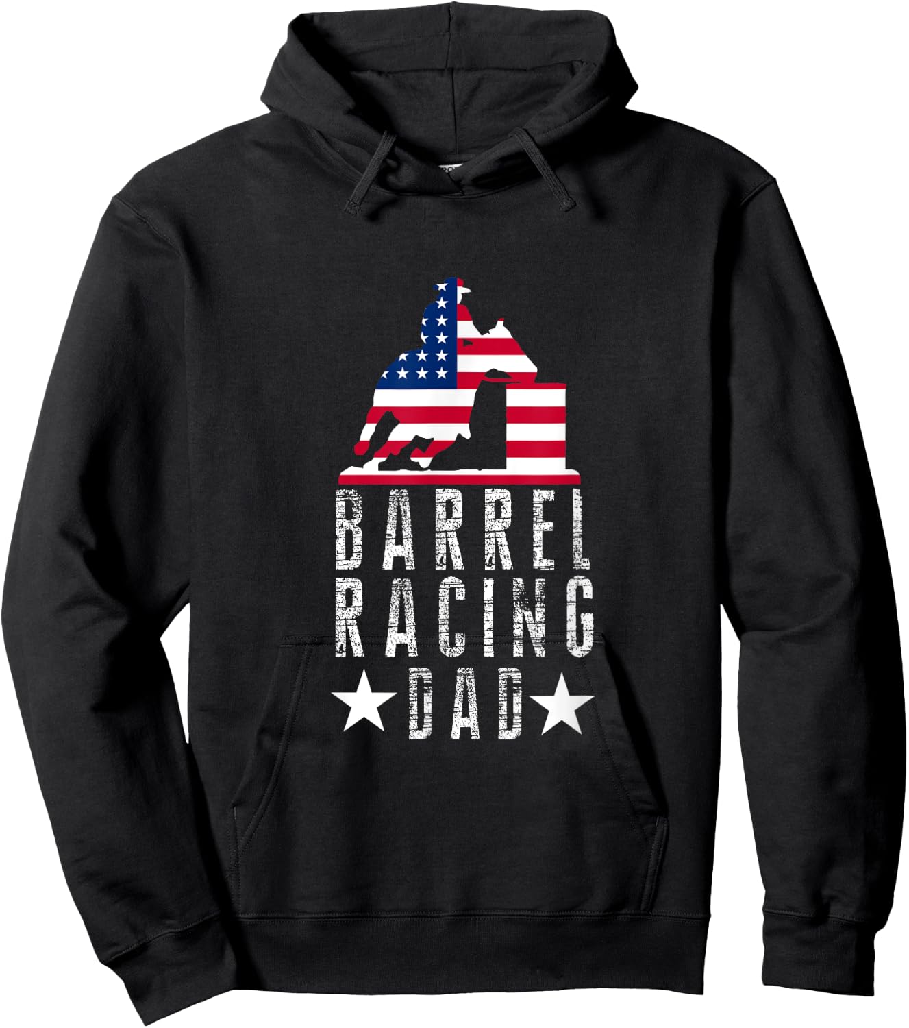 American Pride - Barrel Racing Dad Hoodie - Hoodie | Black
