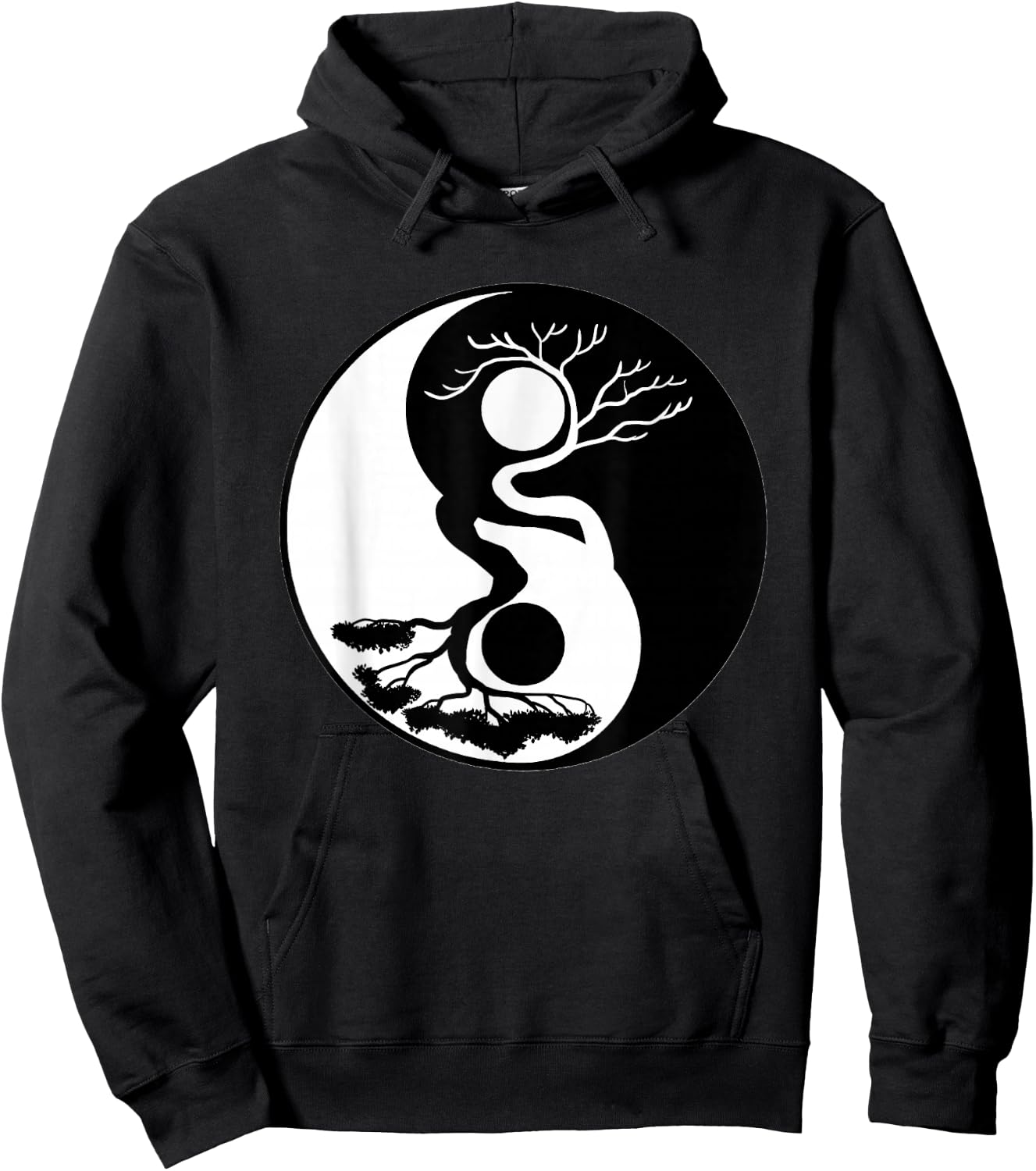 Bonsai Tree Yin Yang Symbol Nature Harmony Balance Life Gift Hoodie - Hoodie | Black