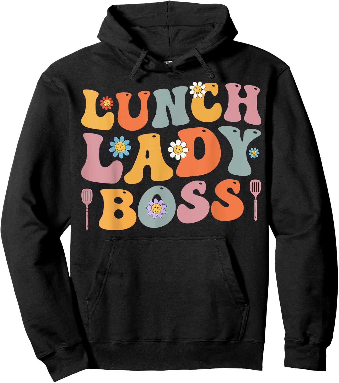 Lunch Lady Boss School Cafeteria Worker Food Servers Women Hoodie - Hoodie | Black