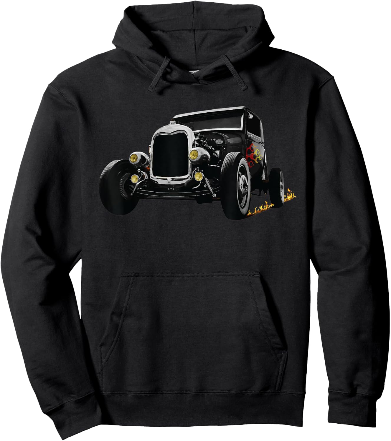 Hot Rod Car Retro Vintage Race Hotrod Rat Rod Classic Dad Hoodie - Hoodie | Black