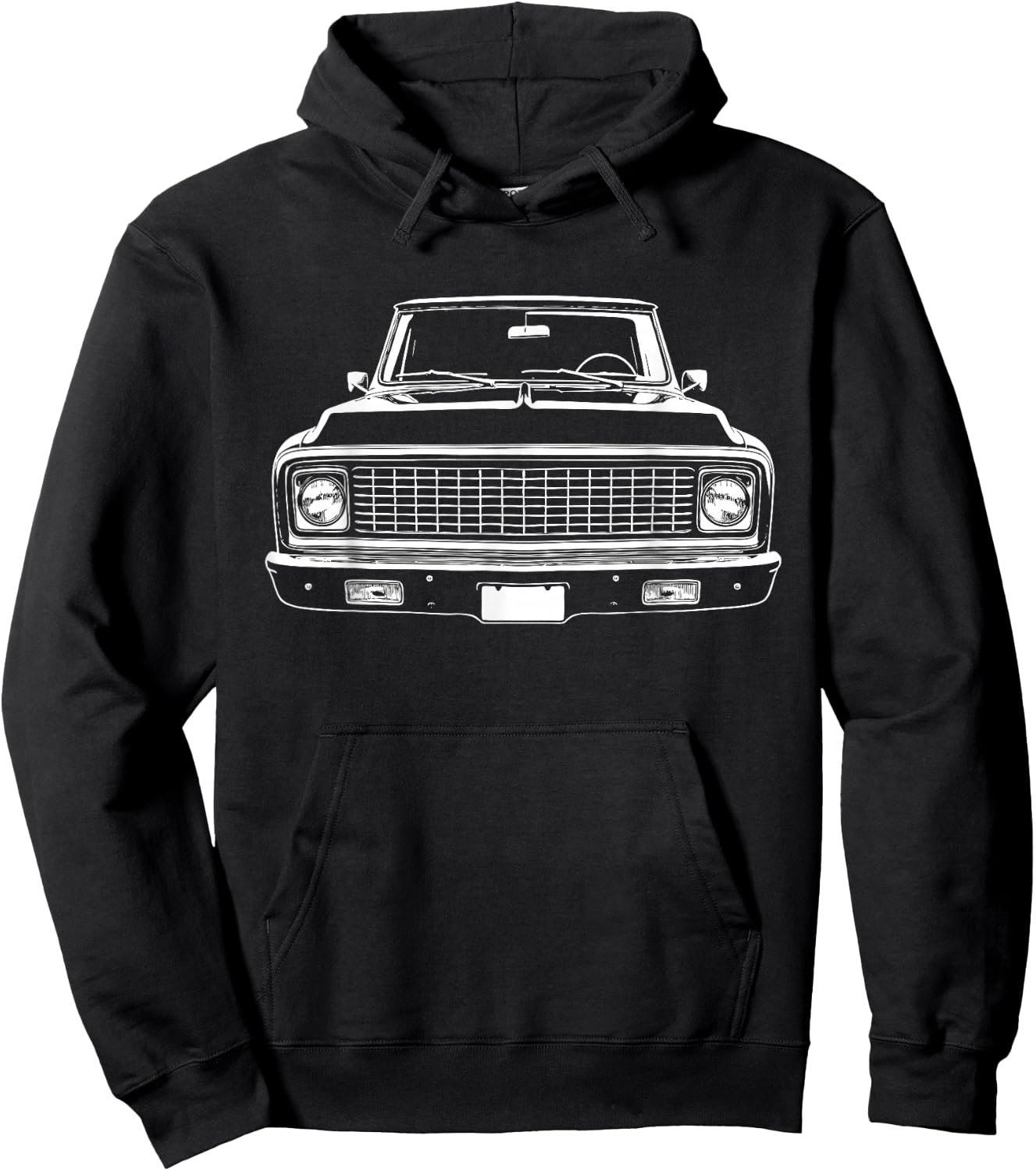 67-72 C10 Custom Front Grill Profile C10 Truck Silhouette Hoodie - Hoodie | Black
