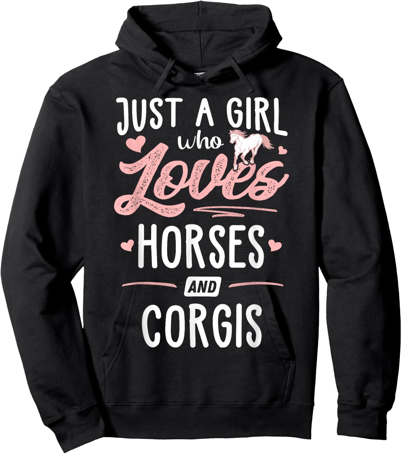 Just A Girl Who Love Horses And Corgis Horse Corgi Hoodie - Hoodie | Black