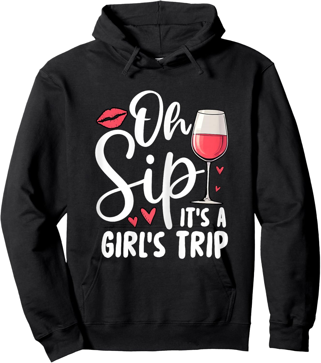Oh Sip It's A Girls Trip Travel Holiday Hoodie - Hoodie | Black