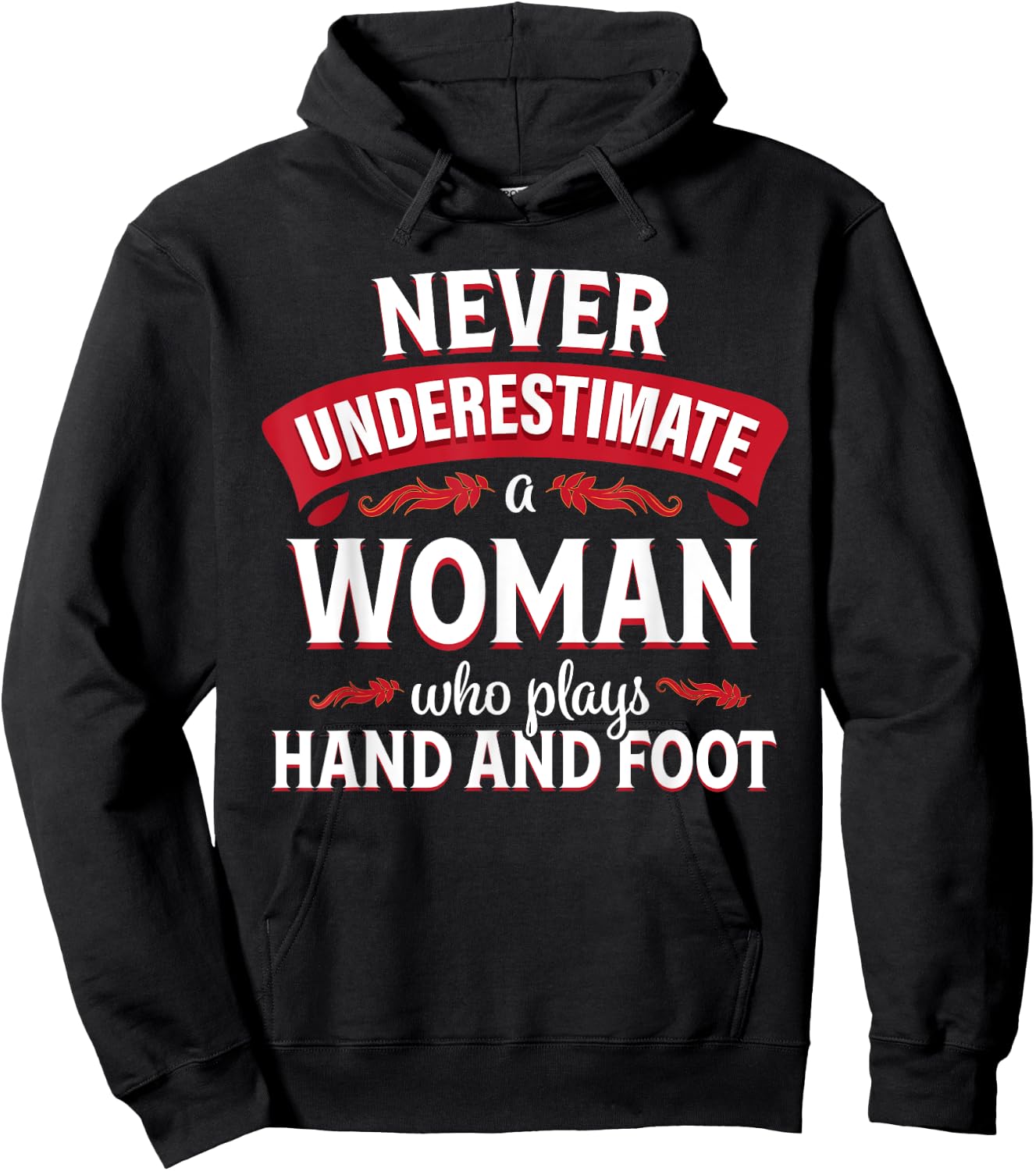 Hand and Foot Card Game Funny Woman Player Hoodie - Hoodie | Black