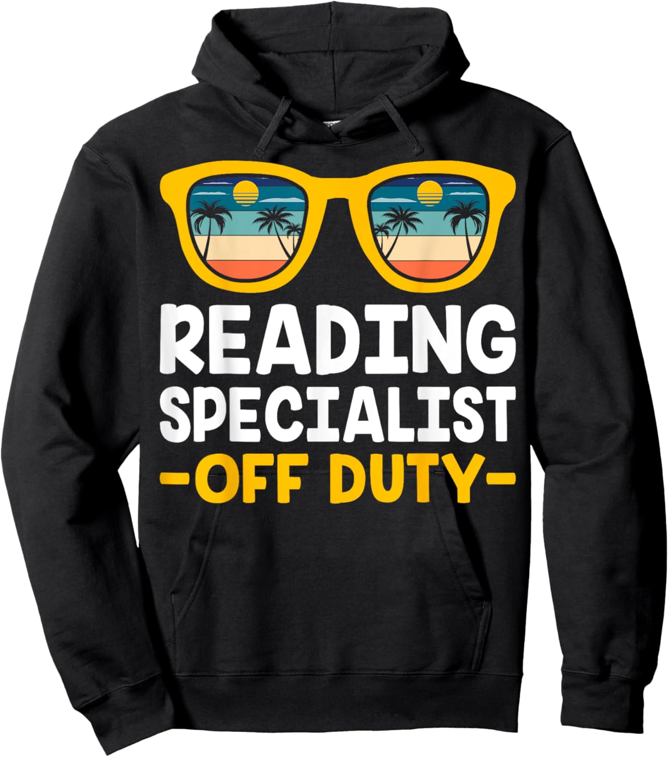 Reading Specialist Off Duty Summer Vacation Reading Teacher Hoodie - Hoodie | Black