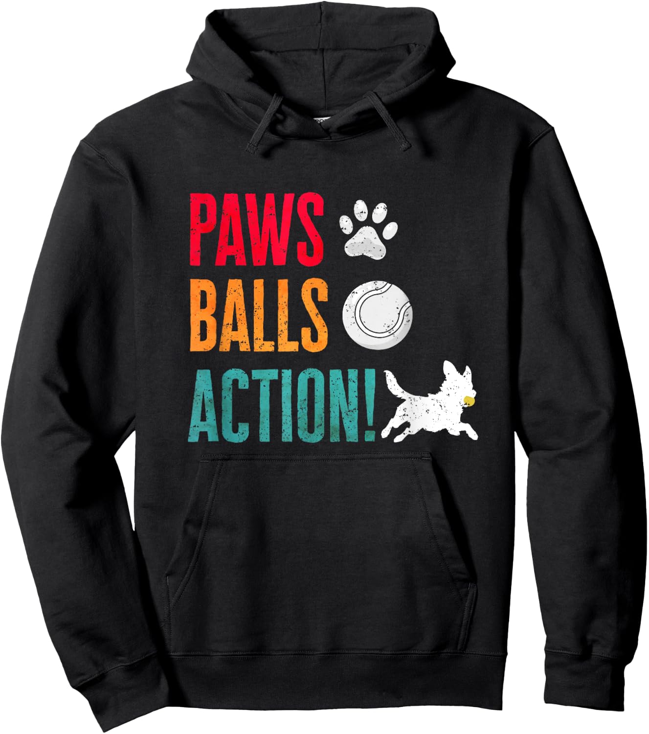 Flyball Dog Sport Flyball Paws Balls Action Flyball Hoodie - Hoodie | Black