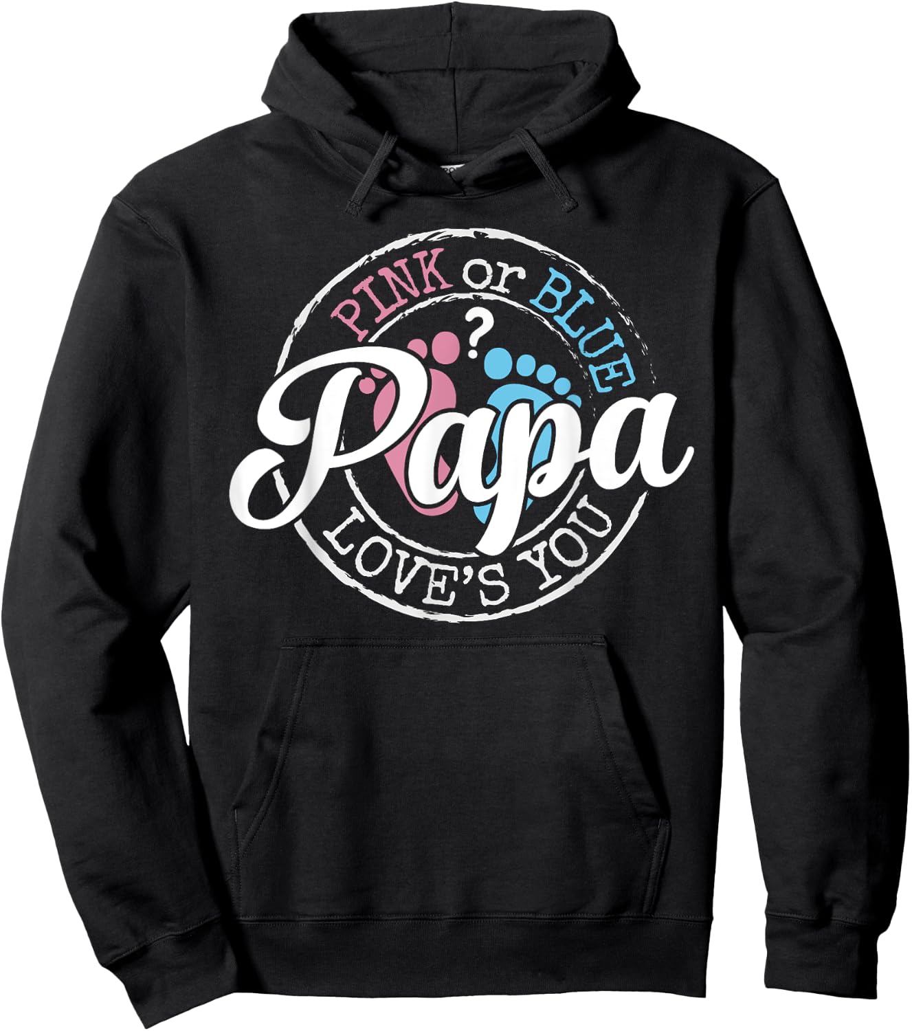 Gender Reveal Papa Dad To Be Gifts Pink or Blue Baby Shower Hoodie - Hoodie | Black