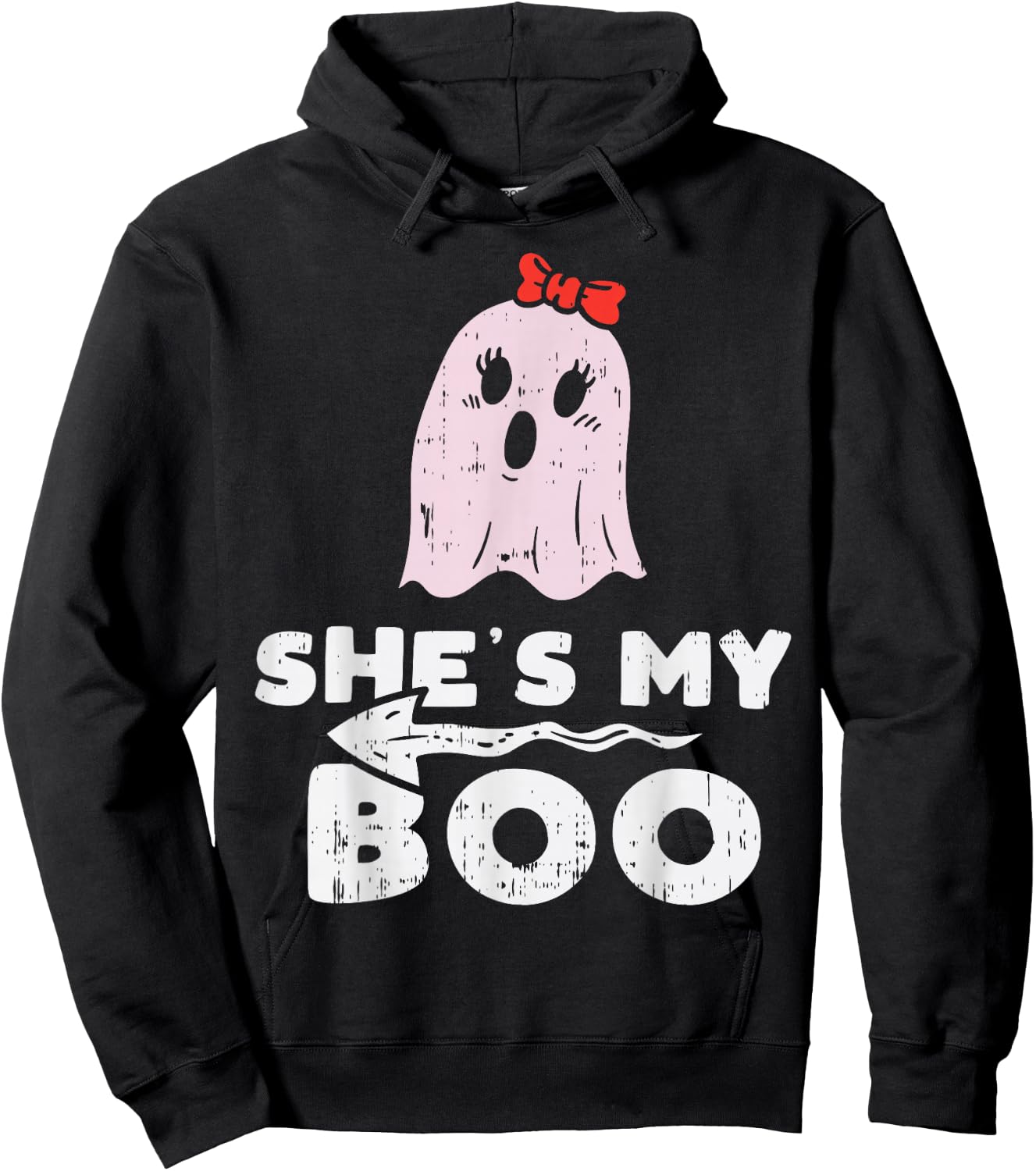Shes My Boo Cute Matching Couple Halloween Costume Boyfriend Hoodie - Hoodie | Black