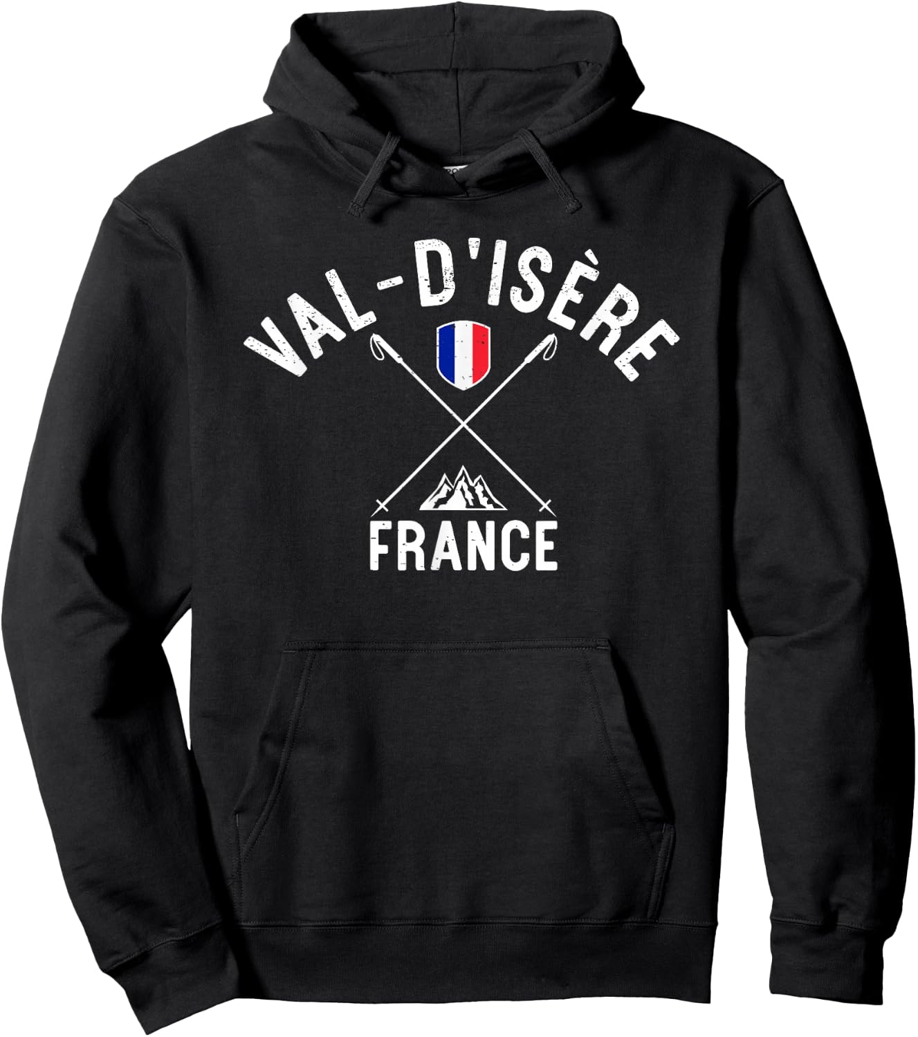 Val-d'Isere France Ski Hoodie - Hoodie | Black