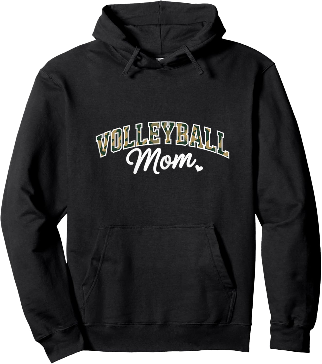 Camo Volleyball Mom Shirt Funny Sports Parent Hoodie - Hoodie | Black